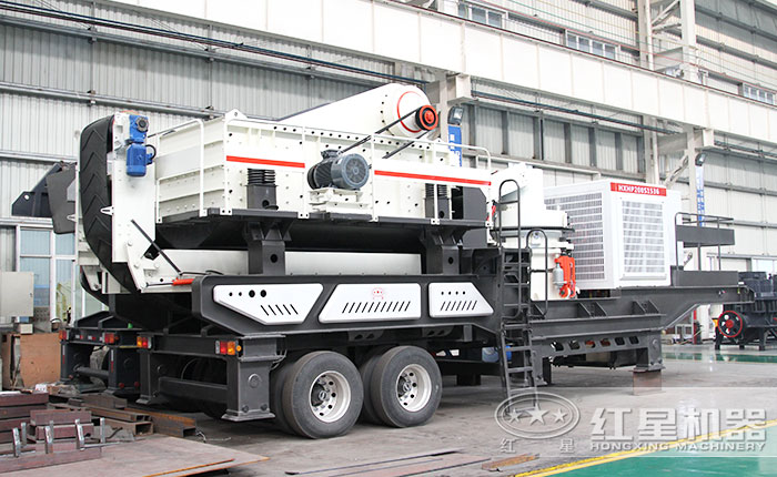 建筑垃圾再生利用，紅星半掛流動磕石機-車載碎石機成必備利器