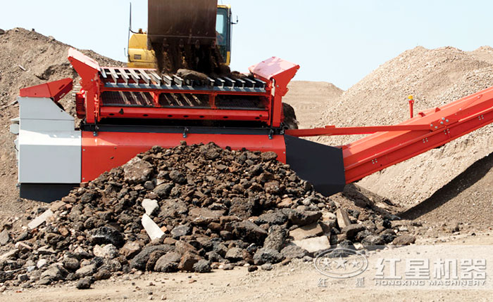 建筑垃圾制沙篩分現場