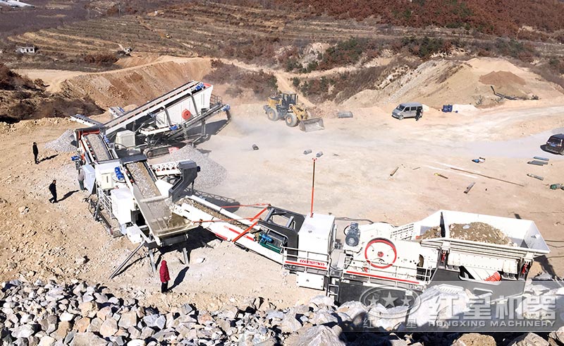 山東石料破碎生產(chǎn)案例現(xiàn)場