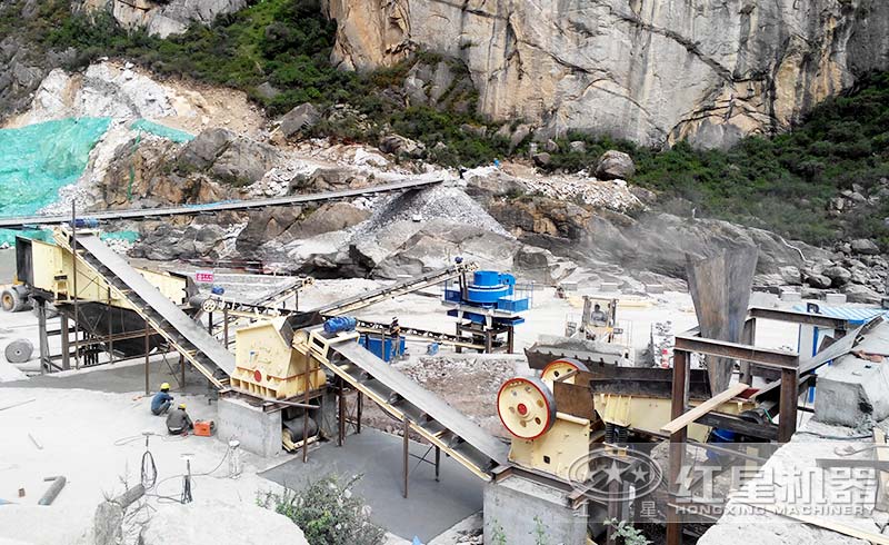 青石頭打沙現場