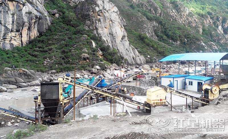 青石石子打沙現場