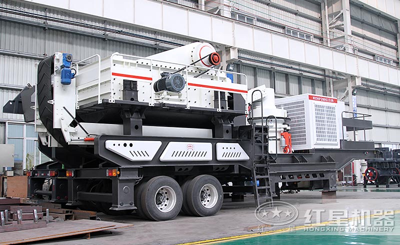 移動式石子破碎機搭載液壓圓錐破碎機