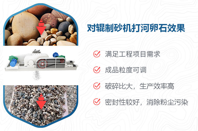 對輥制砂機打河卵石效果怎么樣？多少錢一臺？